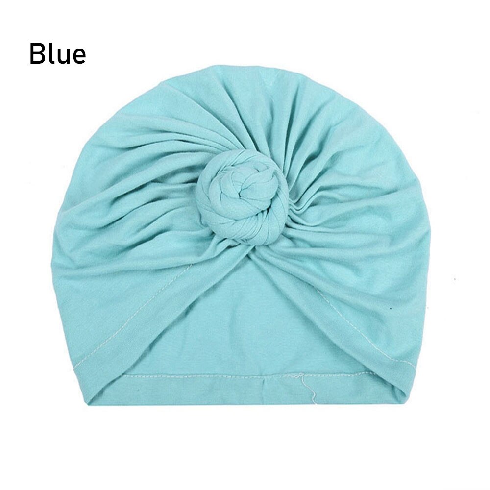 Headwrap Pre-Tied Bonnet Turban Caps for Baby Kids Chemo Hat Cotton Headscarf Baby Girl Headband Chemotherapy Cap: Blue