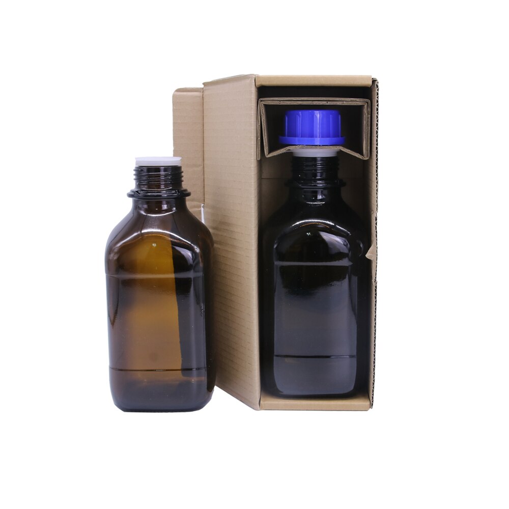 1000ML Amber Beagent Bottle Chemical Laboratory Distillation Flask Glassware Bottle with Cap
