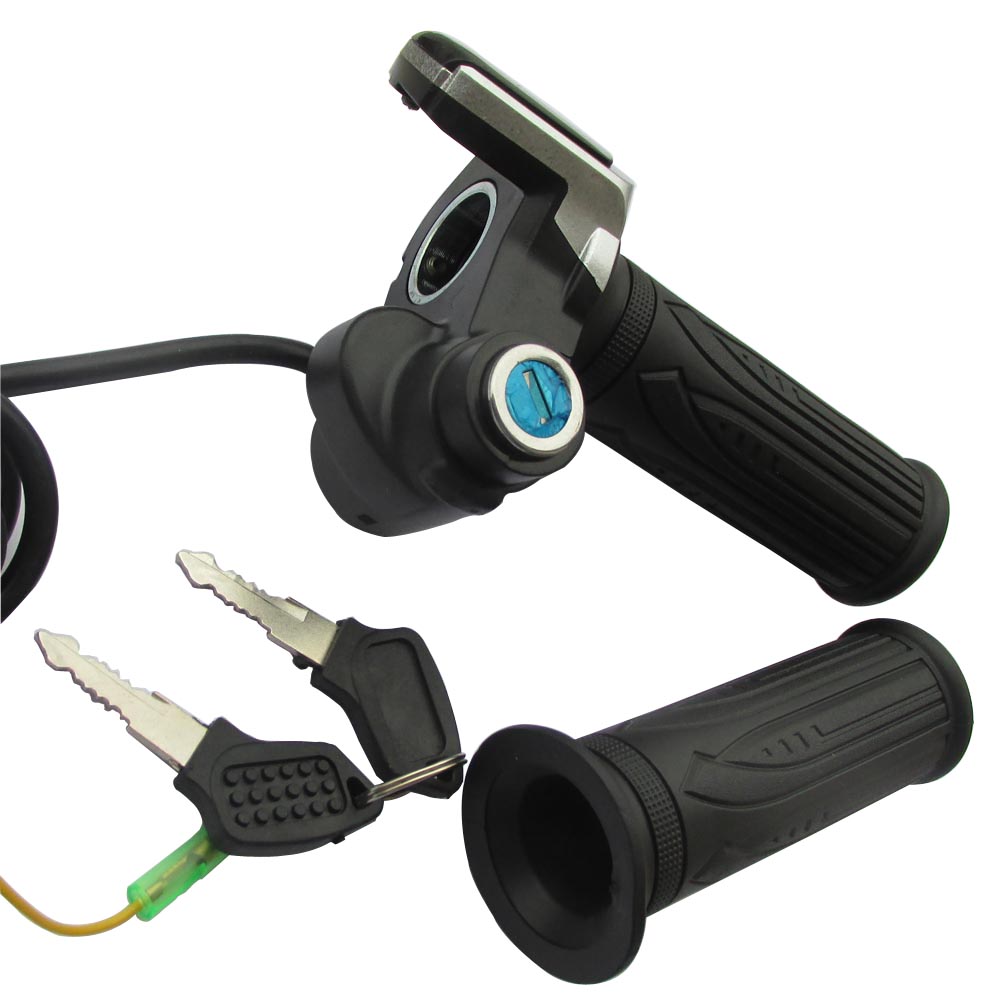 24V 36V 48V ebike throttle with LED display Indicator/ON-OFF Key Lock for electric bike/bicycle/scooter twist throttle