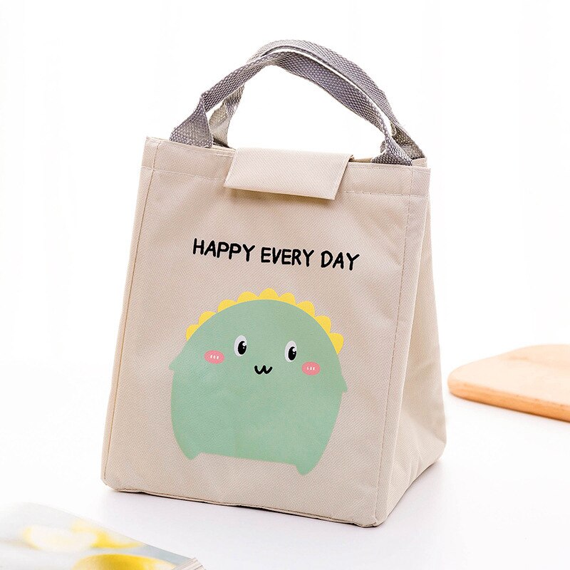 Nette Mädchen Tragbare Tier Katze Zipper Leinwand Mittagessen Tasche Wasserdicht Isolierte Kalt Picknick Totes Tragen Fall Kinder Frauen Thermische Tasche: 3