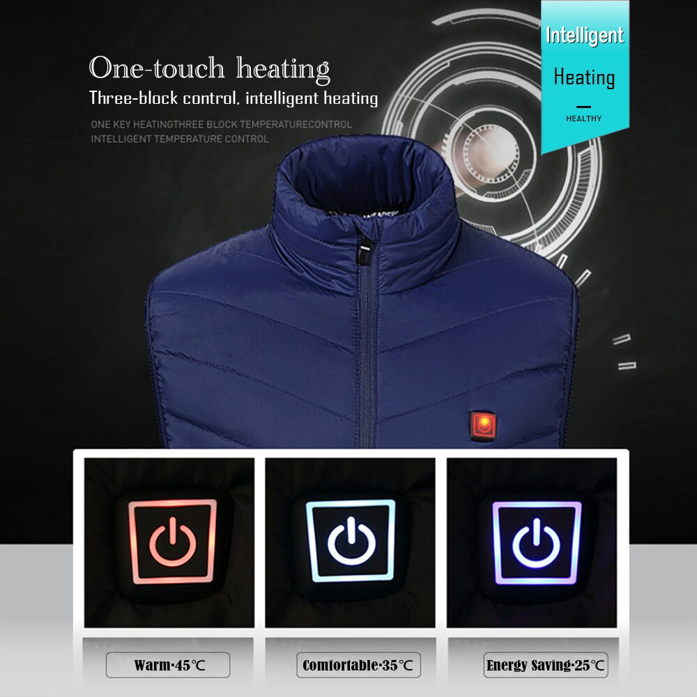 USB gilet chauffant hommes femmes manteau plume thermique chauffé veste hiver pêche gilet Usb gilet extérieur chauffé gilet grande grande taille 4XL