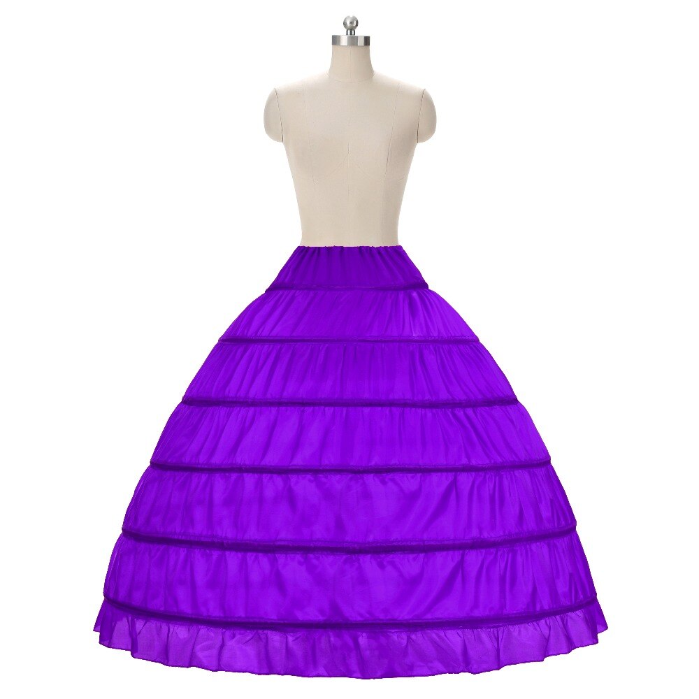 White 6 Hoops Petticoats Plus Size Organza For Ball Gown Wedding Dresses Crinoline Underskirt In Stock: Purple