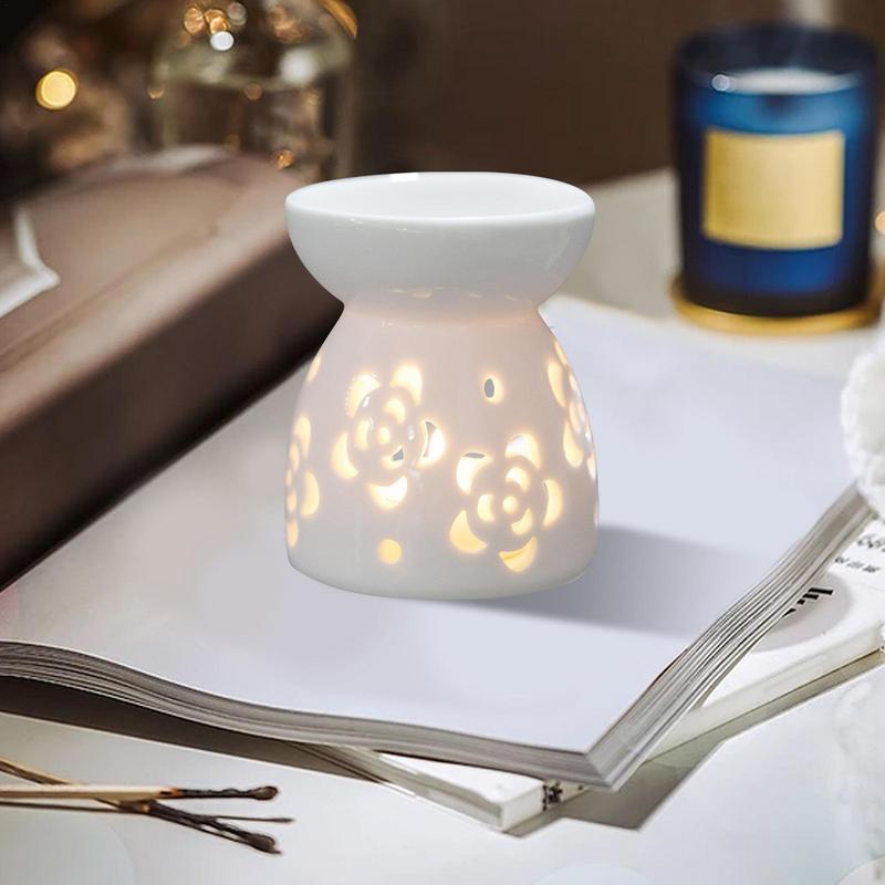 Ceramic Oil Burner With Candle Holder Romantic Tealight Candle Holder Essential Oil Incense Aroma Diffuser Oil Stove Home Decor