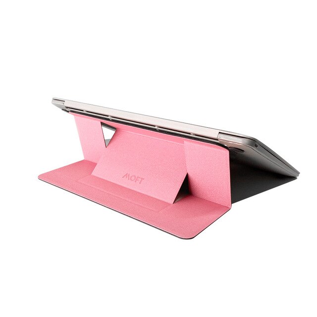 Originele Moft Onzichtbare Slanke Laptop Stand Adhesive Herbruikbare Verstelbare Perfecte Kijkhoeken Compatibel Met Laptop Tot 15.6": Roze
