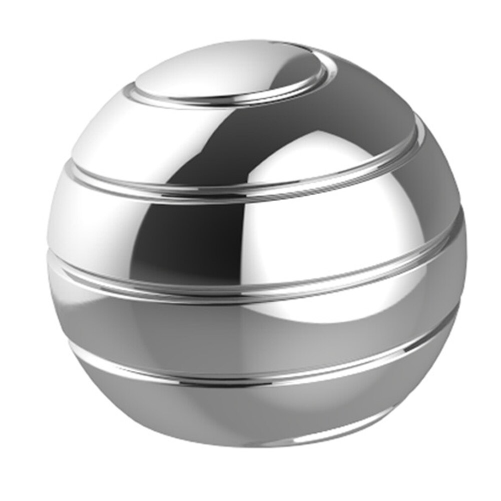 Adults Anti Stress Rotating Gyro Desk Ball Kids Illusion Flowing Kinetic Decompression Toy Spinning Tops Finger Gyroscope Metal: Sliver  45mm