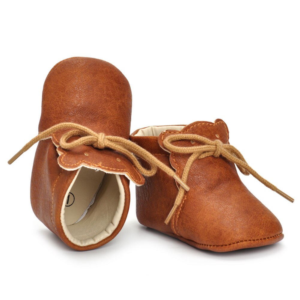 Eerste loopstoel pasgeboren peuter baby jongen meisje waterdichte wieg schoenen zachte zool leren sneakers 3d beer cartoon prewalker 0-18m