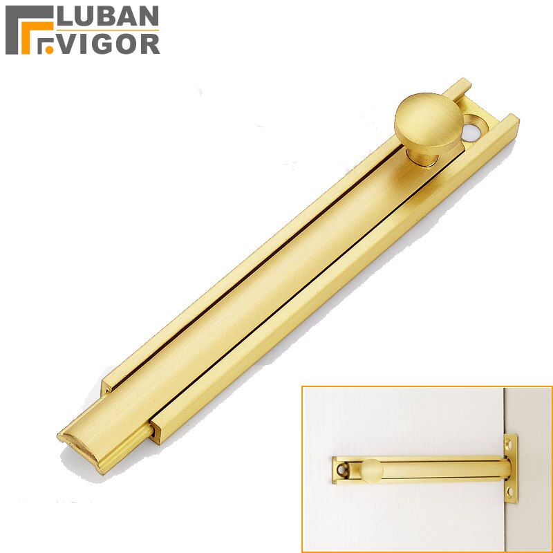 Verrou en laiton monté en surface, serrure de porte Invisible, boulon, solide et robuste, simple, solide et robuste