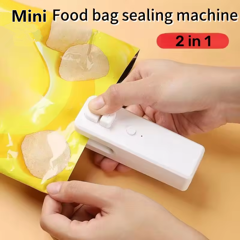 Mini Sealing Machine Cut Seal Dual-use Food Sealing Artifacts Snack Moisture-free Sealer Push Button Plastic Sealing Machine