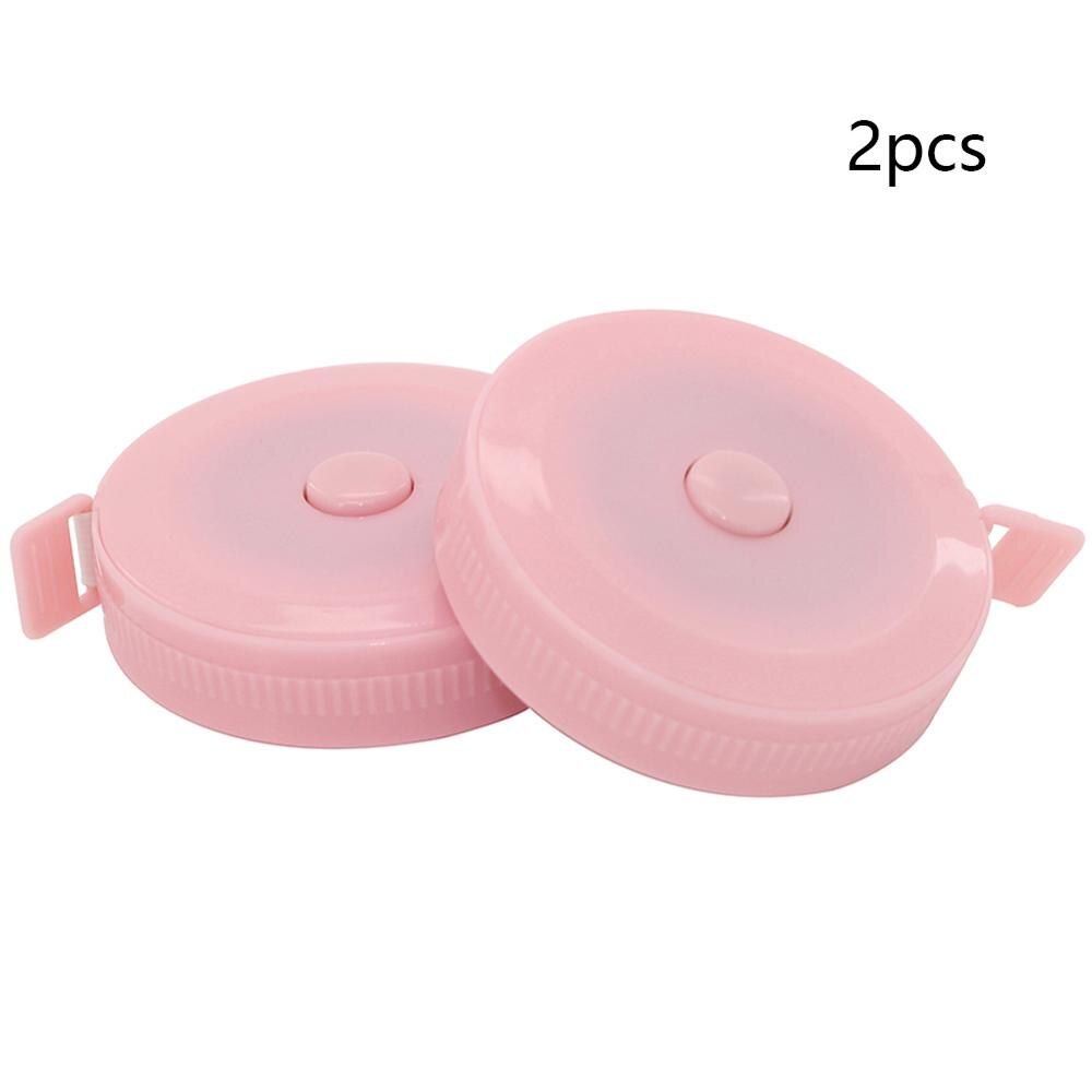 1~10pcs Various Measuring Tapes 1.5m Retractable Metric/Inch Imperial Plastic Ruler Tape Measure For Surveyors: Dark Pink x2pcs