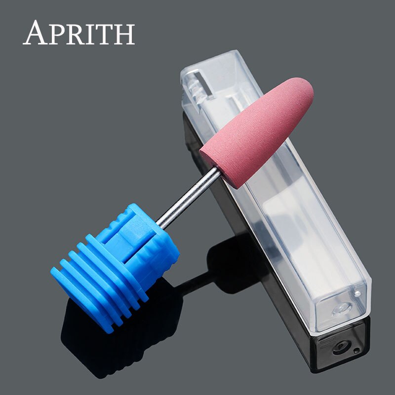 APRITH, fresa de carburo de silicio de goma para uñas, pulidora Flexible, Lima eléctrica para uñas, máquina de manicura, accesorios para uñas: Pink