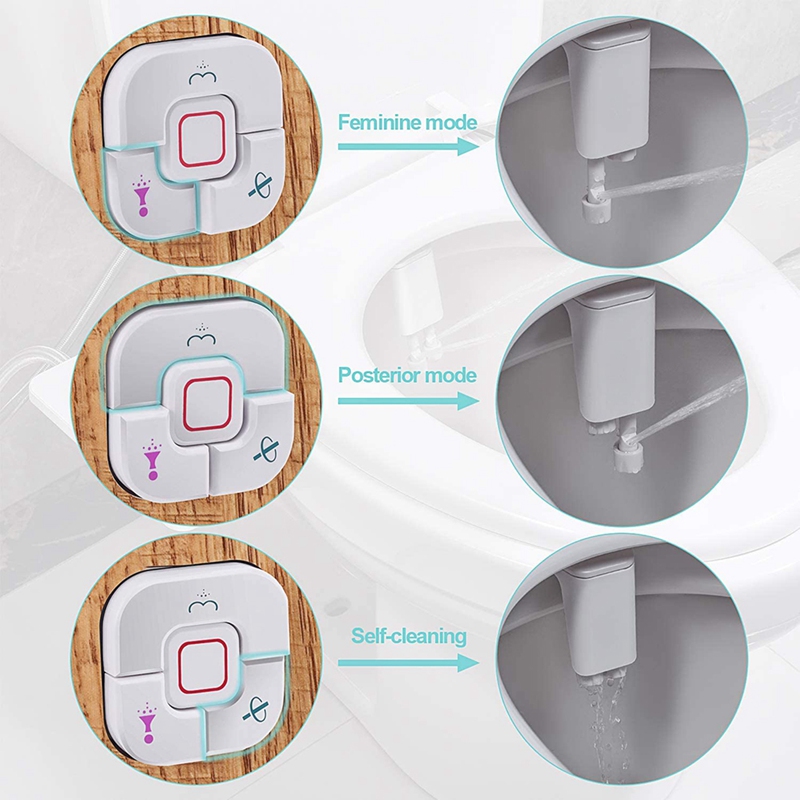 ! Niet-Elektrische Koud Water Bidet Toilet Seat Attachment Met Druk Controles, Intrekbare Zelfreinigende Dual Nozzles