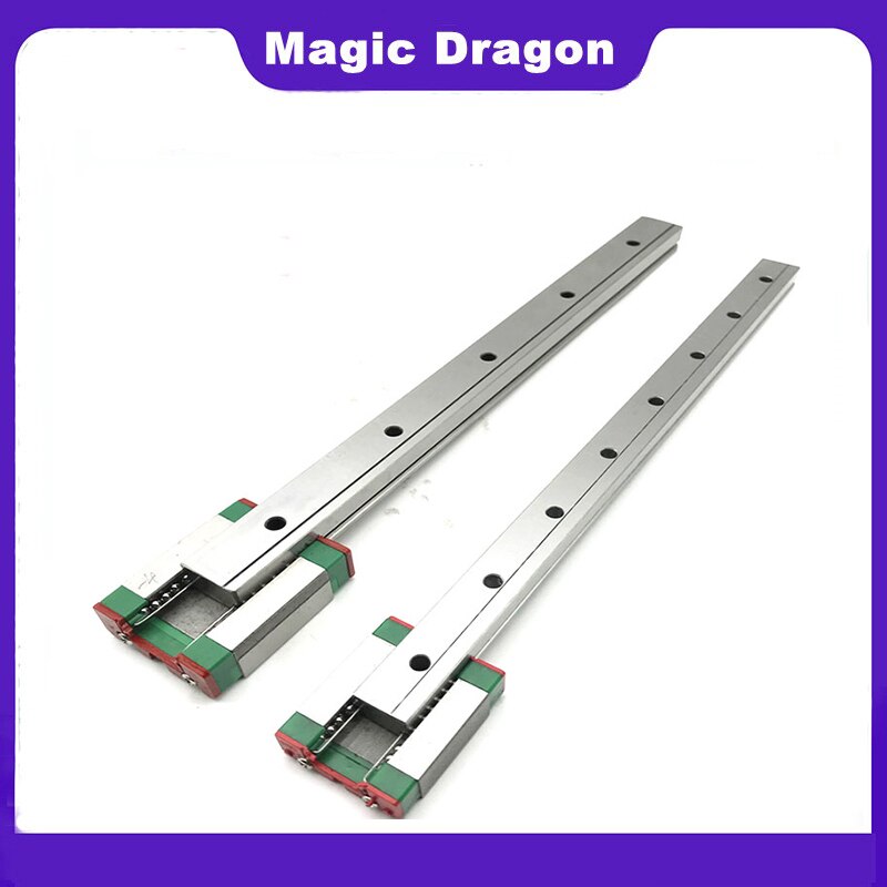 2pcs 12mm Linear Guide MGN12 L= 300mm linear rail way + MGN12C or MGN12H Long linear carriage for CNC XYZ Axis