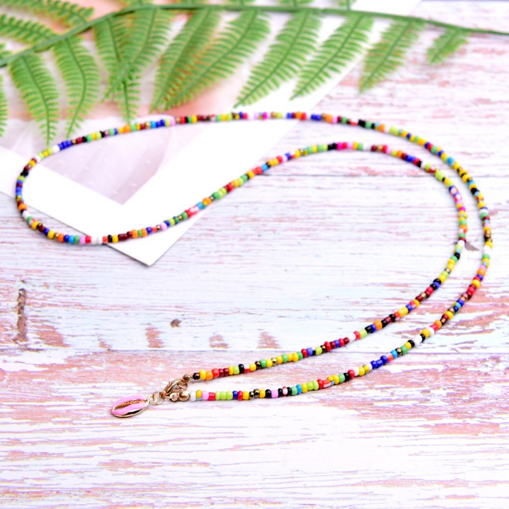 MOON GIRL Double Layers Seedbead Choker for Women Boho Statement Shell Collier Femme Bohemian Collares