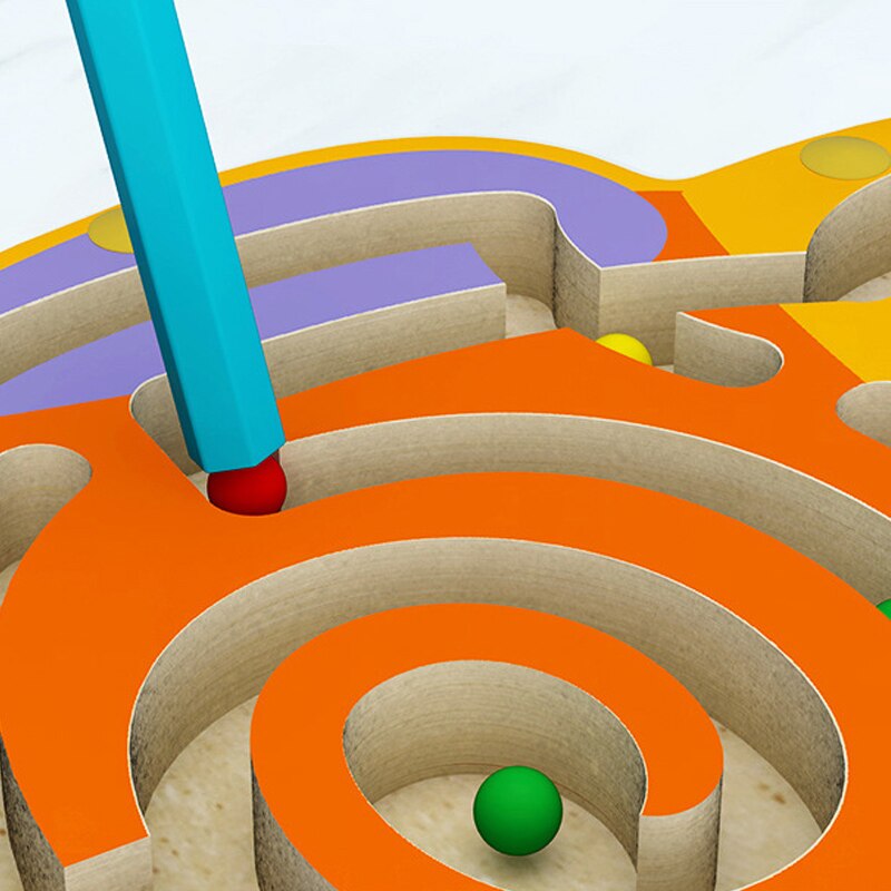 Children Wooden Animal Magnetic Track Maze Toy Brain Teaser Intellectual Jigsaw Board Educational Montessori Learning Puzzle Toy