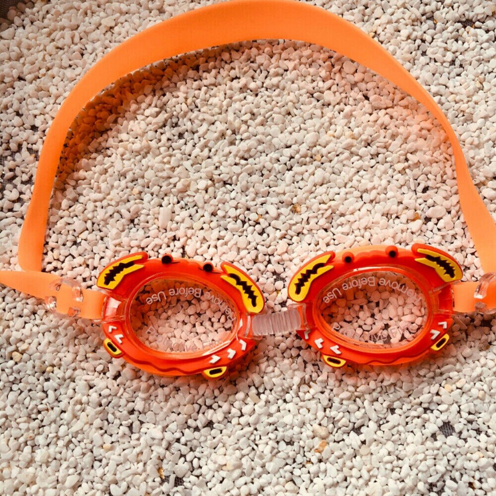 Børn svømmebriller pool strand hav svømmebriller børn søde dyr svane fisk drenge piger briller 3-8y: Orange