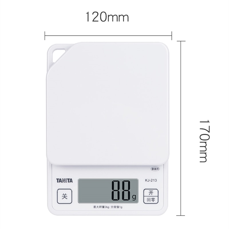 Japan tanita köksvåg kj -213 gram mini 1g 2kg bageri kostmatlagning hög precision exakt stor lcd hängbar vit rosa