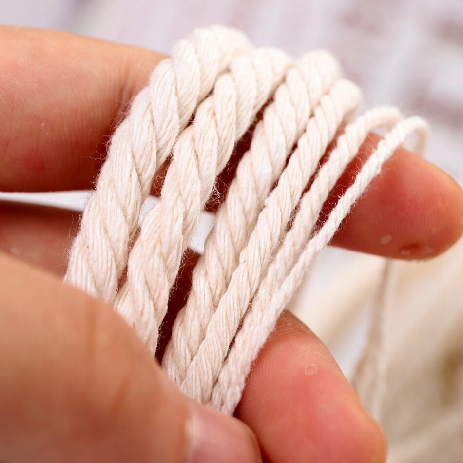 1mm 2mm 3mm 4mm 5mm DIY Macrame Cord Cotton Cord Rope String silk Ribbon Craft Sewing Beige Braided Twisted Wedding Party Decor