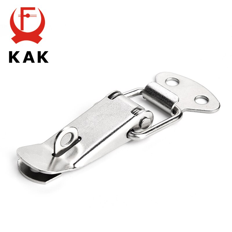 KAK Cabinet Boxes Spring Loaded Latch Catch Toggle Hasp Mild Steel Hasp For Sliding Door Simple Window Hardware Tool Box Lock