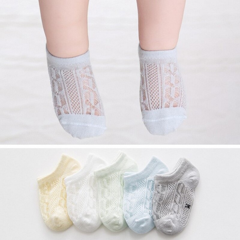 Chaussettes d'été en coton pour enfants | 5 couleurs/lot, en maille, pour bébés garçons et filles, chaussettes à motif de dessin animé, chaussettes minces pour enfants: style 1