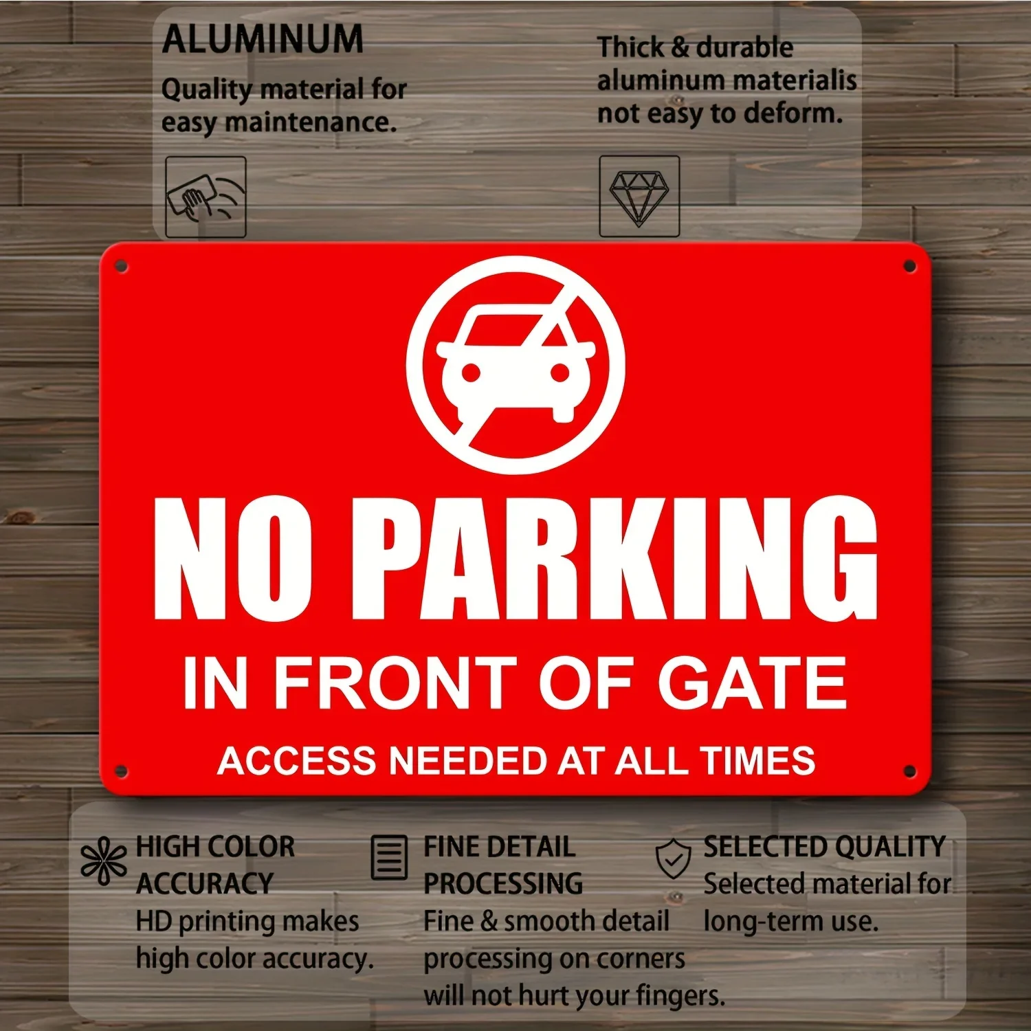 "No Parking in Front of Gate" Metal Sign,Ideal Notice for Outdoor Use,Warning Sign, Outdoor Sign, Farmhouse Decor, Outdoor Decor