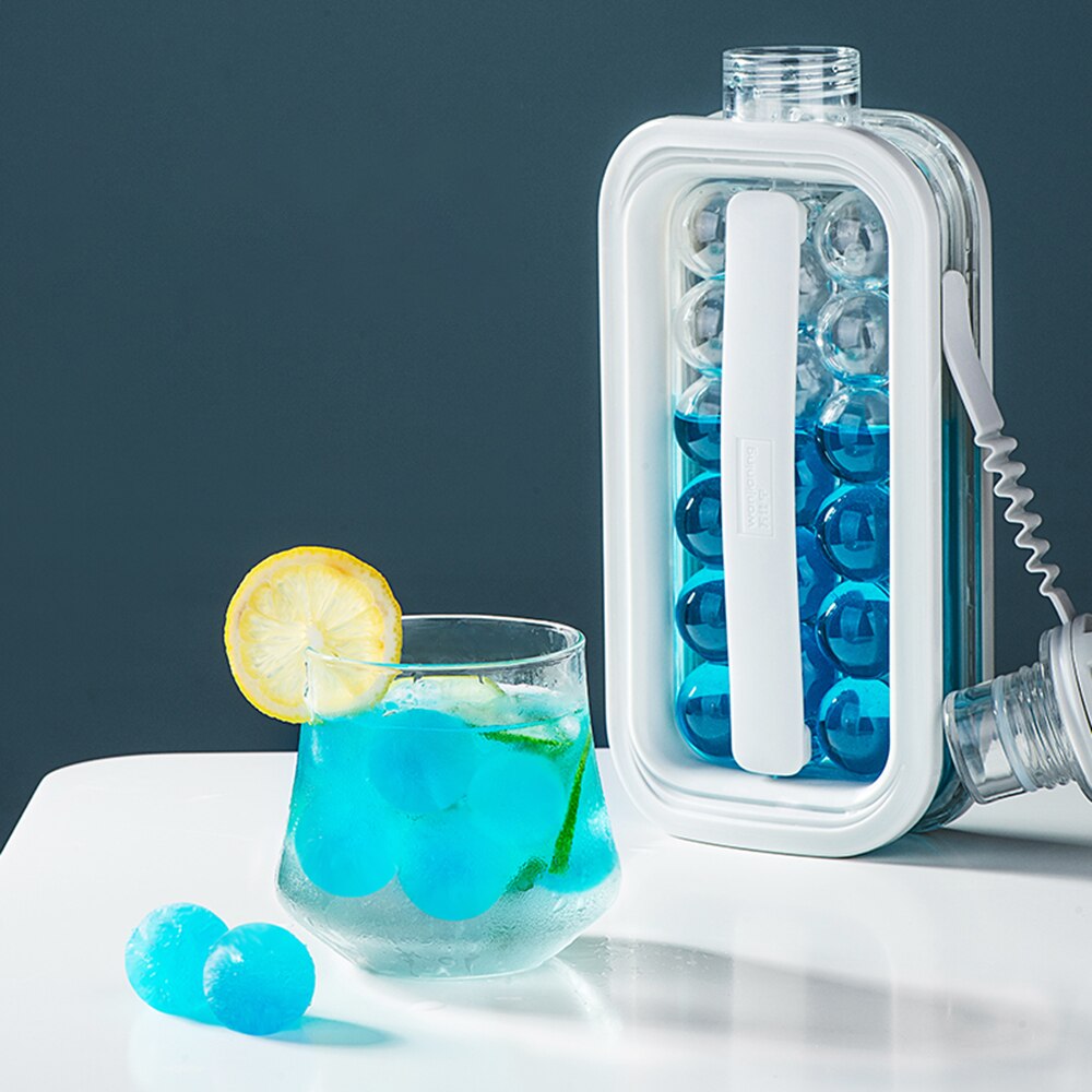 2-in-1 Portable Ice Cubic Maker Kettle Bar Ice Maker Container with Lid for Cocktail Ice Coffee Ice for Cold Drinking Ice Tray