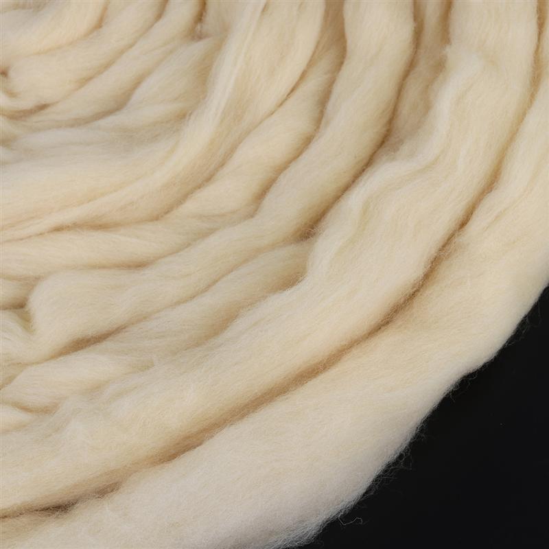 Natuurlijke Zwervende Wol Roving Fiber Vilt Ambachten Naaldvilten 200G Wolvilt Diy Handgemaakte Wollen Sliver (Galatea)
