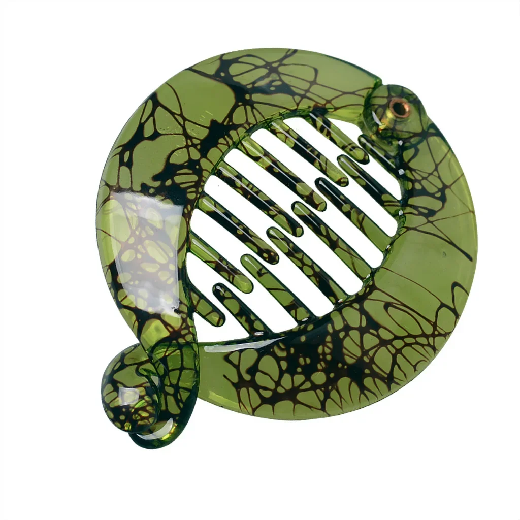 Pinza para el pelo de cola de caballo de forma redonda pequeña, Clip de plátano para mujeres y niñas, soporte para cola de caballo negro y marrón, accesorios para peinados profesionales: Verde claro