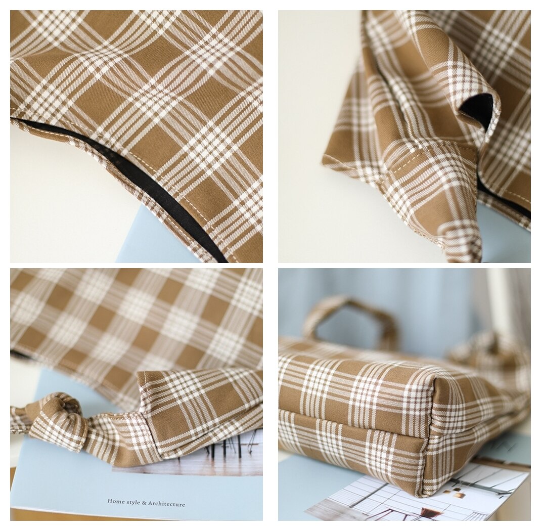 Preppy stijl tiener tweed betaalde boho handtas vrouwelijke casual grote capaciteit stof zachte dagelijkse school boeken shopper over schoudertas