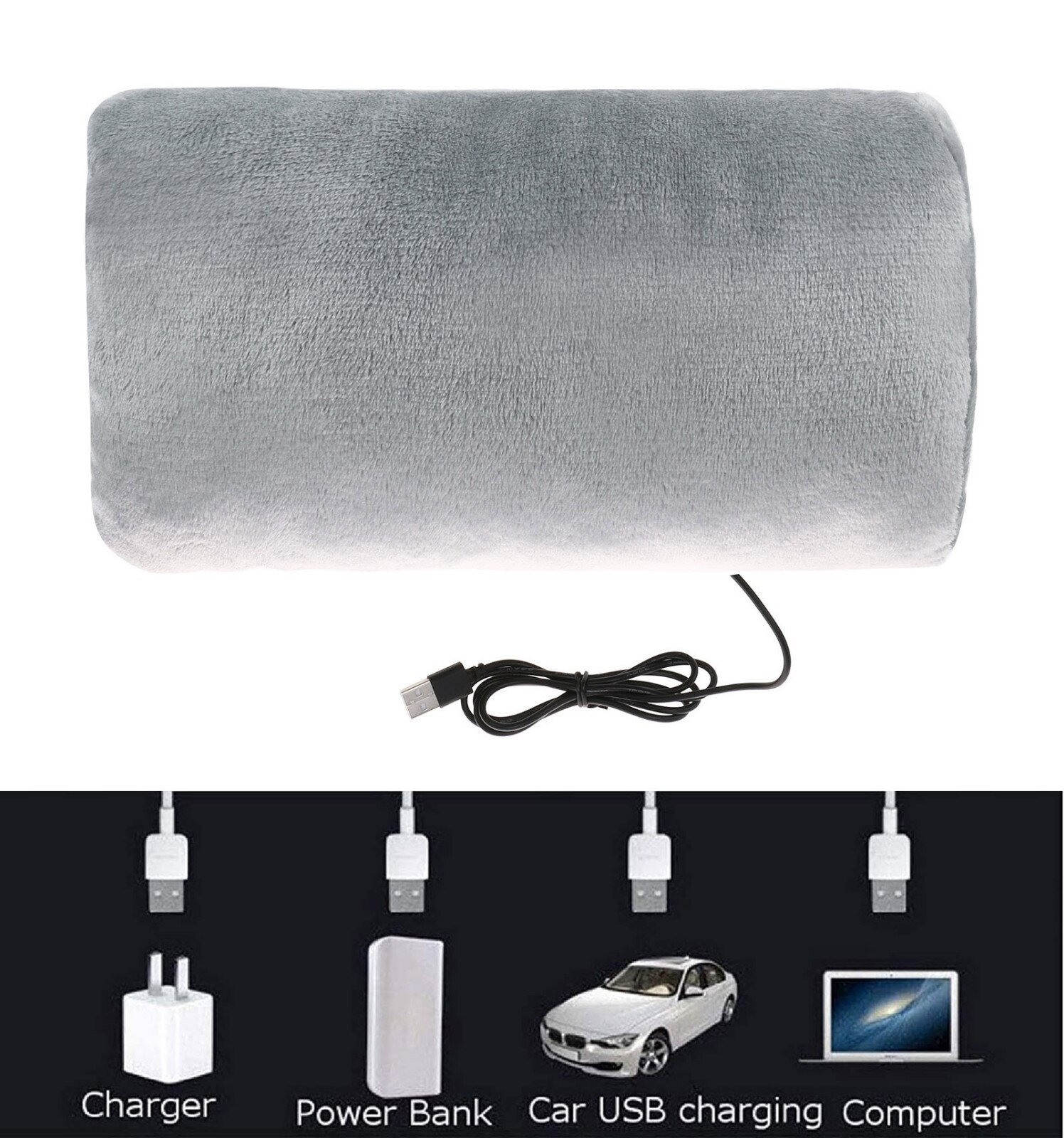 USB Electric Foot Warmer Heated Foot Warmer Washable Plush Heated Pad Temperature Control Winter Warming Hand Warmer