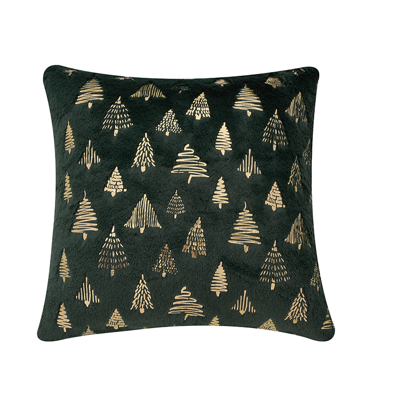 Housse de Coussin Noël Impression Feuille - 45x45cm - Taie d'oreiller Coton Doux - Style Jacquard pour Canapé: Vert