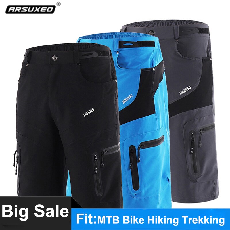 ARSUXEO Herren Sommer schnell trocken Wandern kurze Hose draussen Sport Atmungsaktive Kurze Hosen Wandern Camping bergab MTB Fahrrad kurze Hose