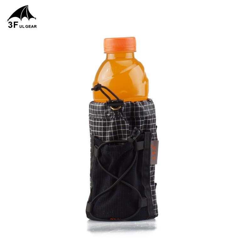 3f ul gear vandflaske taske pose vandtæt baldakin hængende på rygsæk tilbehør ultralette til camping vandreture udendørs: Sort ingen flaske