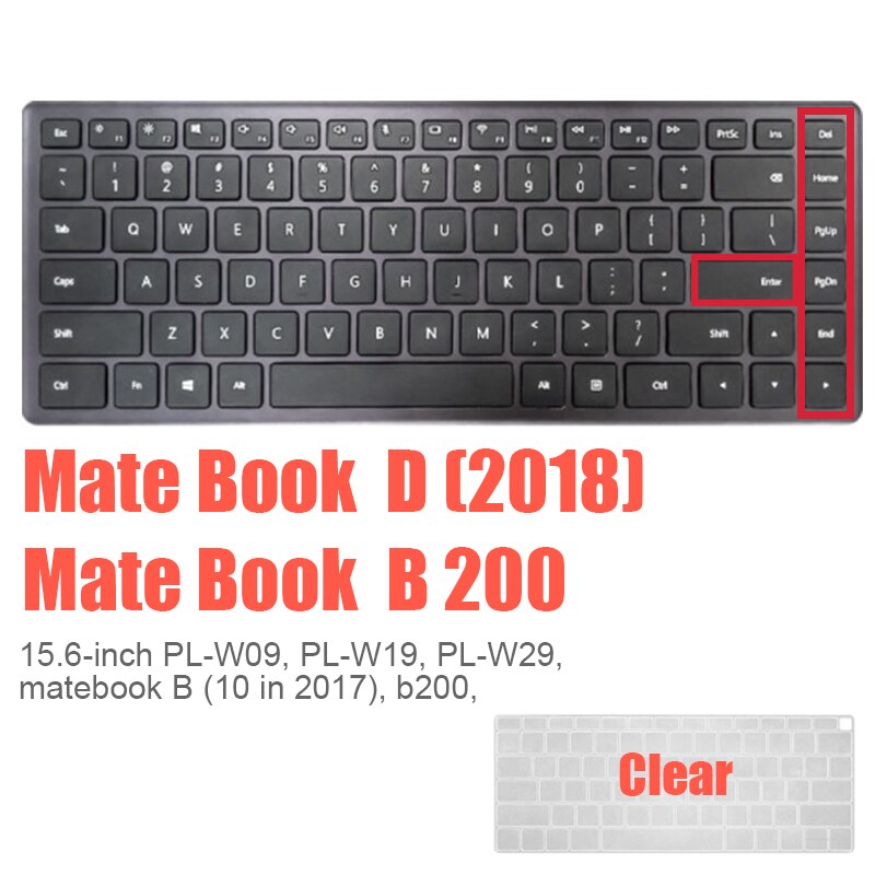 Tastatur Abdeckung für Huawei MateBook 13S 14S D14 15 16 X Profi 13 zoll E B B3 B5 Laptop magicbook Schutz Haut Film fallen Silikon: Kamerad Buchen B200