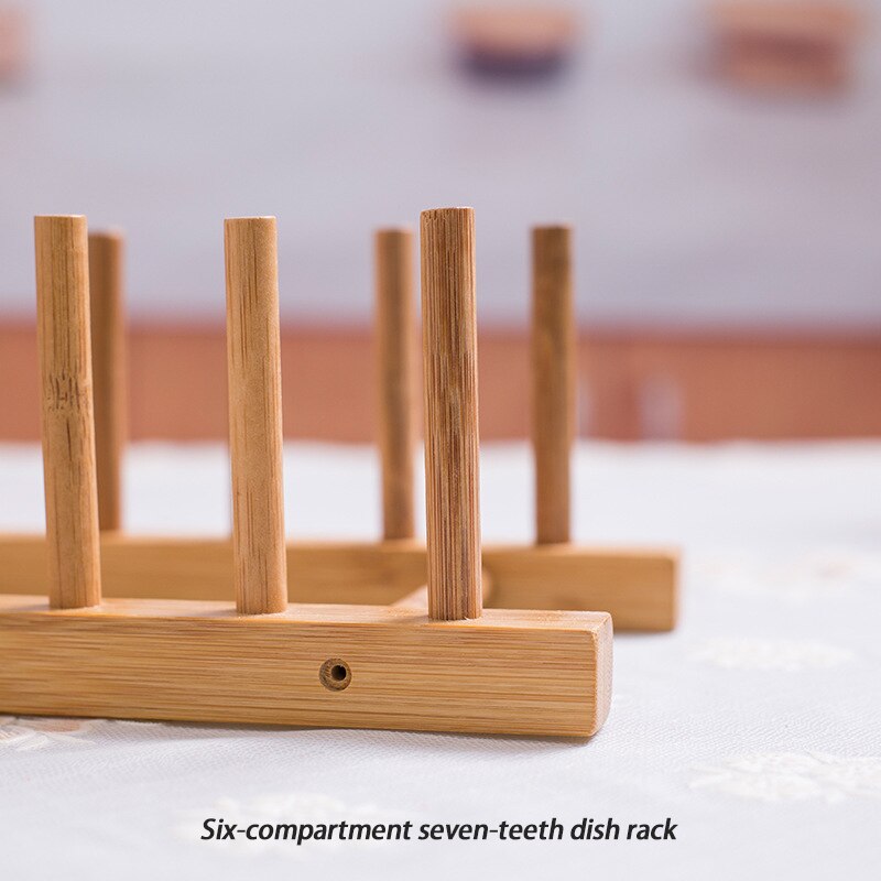 Massief Hout Gerechten Aftappen Keuken Rekken Houten Keuken Schotel &amp; Pot Cover Rack Eenvoudig Te Schoon Multifunctionele Vouwen afdruiprekken: 4