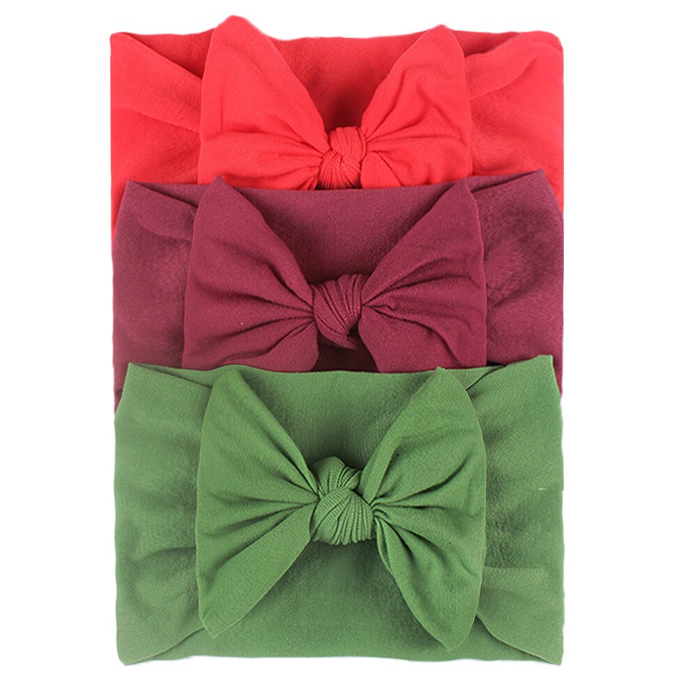 3 st babypannband härliga bowknot newborn pannband baby flicka elastiska hårband spädbarn småbarn baby håraccessoarer: C