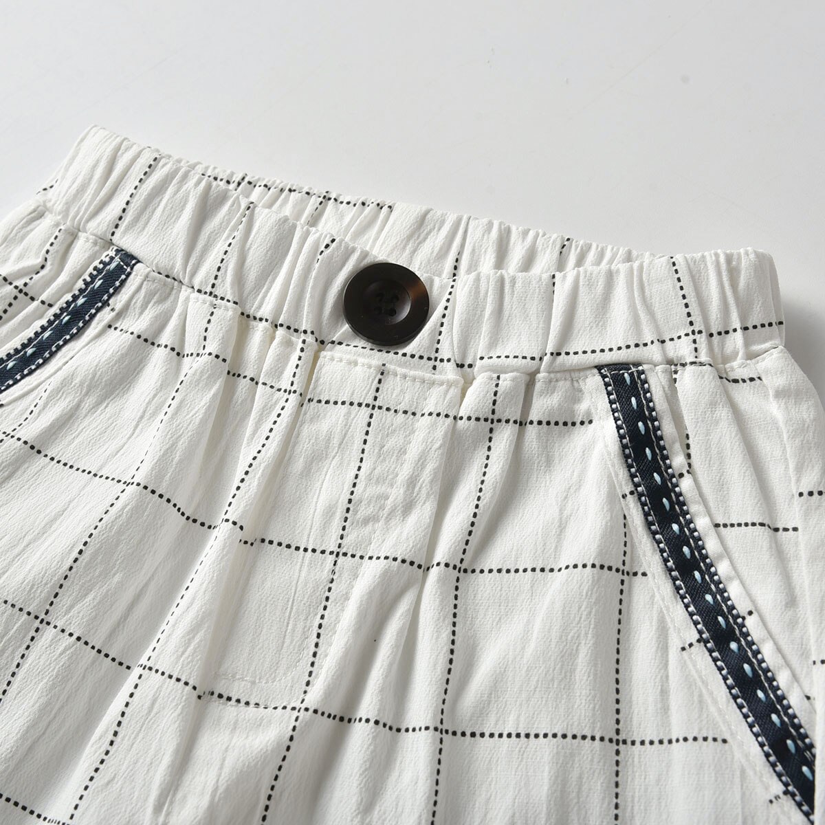 Sommer piger baby dreng bomuldsshorts elastiske afslappet gitterprint kort til børn børn shorts
