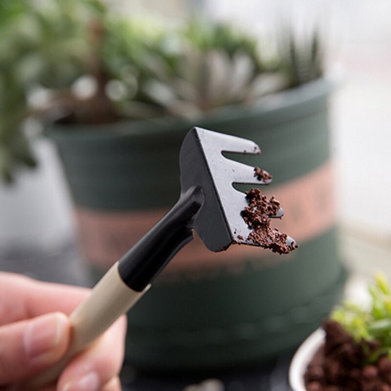 3 stk/sæt hjemmehaveværktøj skovle sæt mini rive haveværktøj 3- stk skovlkombination til blomster potteplante spadeskovl