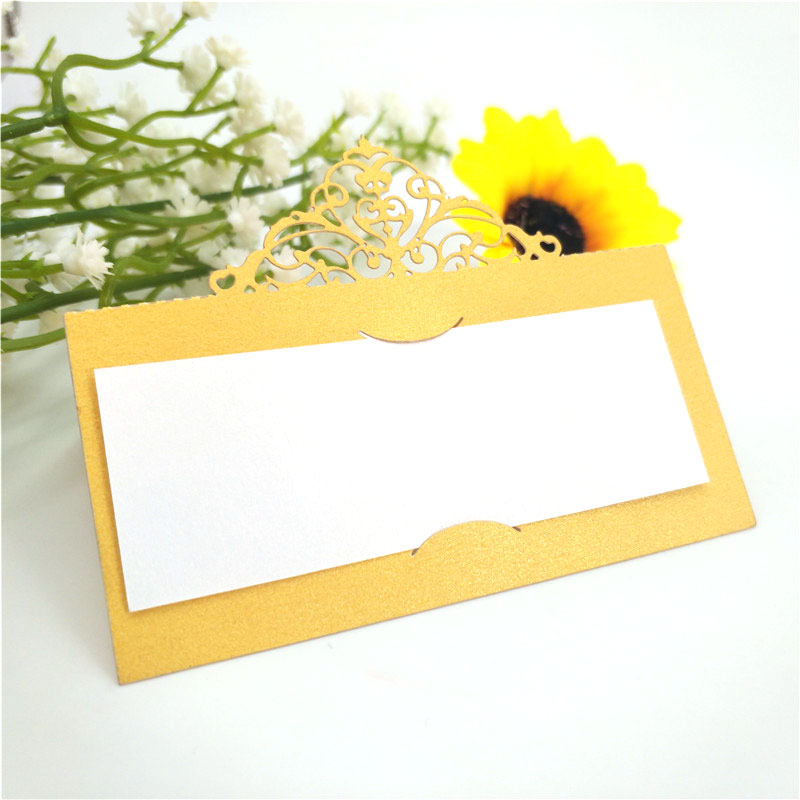 10 stk festbord navn gæste bord kort navne kort bord bord bord bryllup forsyninger sidde dekoration favor 6z-sh873: Guld