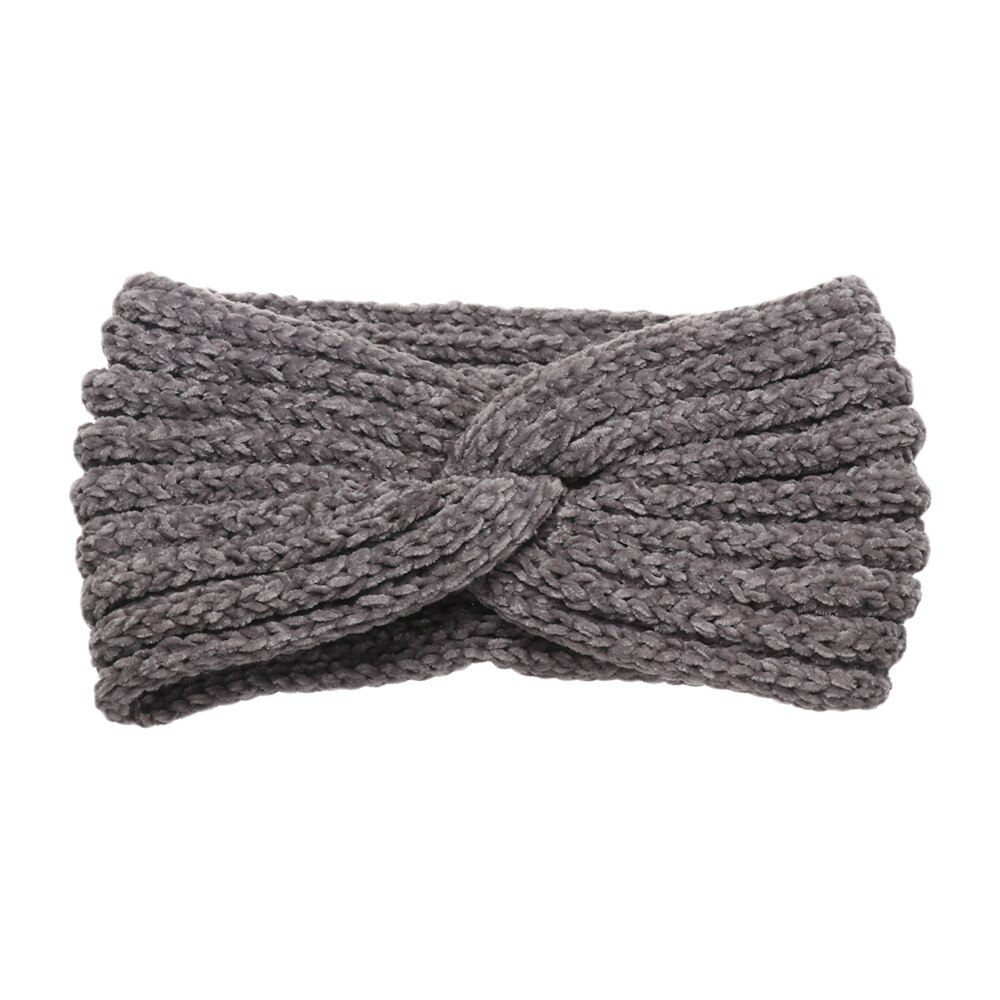 Gebreide Hoofdband Zachte Elastische Brede Haarband Candy Kleur Dikke Warme Vrouwen Meisjes Winter Haarband Yoga Sport Haaraccessoires: grey