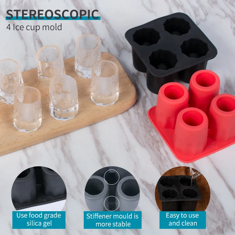Ice Cup Cube Tray Mold Makes Shot Glasses Ice Mould Novelty Ice Cube Tray Summer Drinking Tool Ice Shot Glass Mold