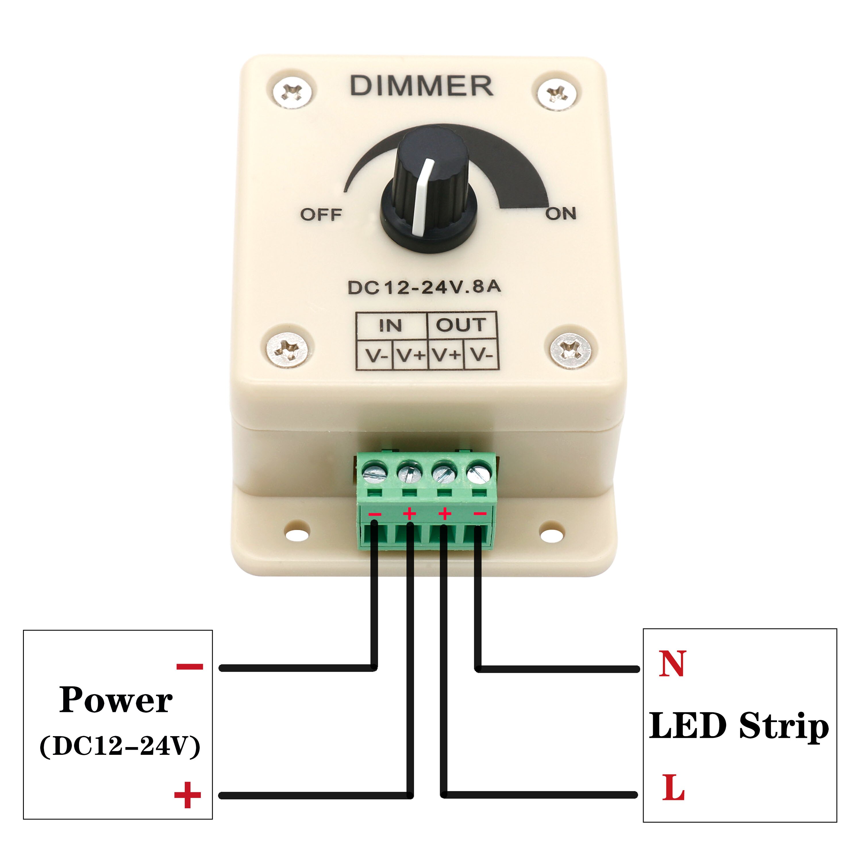 DC12V DC24V LED Dimmer Schalter Treiber LED 8A Spannungsregler Einstellbare Regler Für LED Streifen Licht und Dunklen Schalter