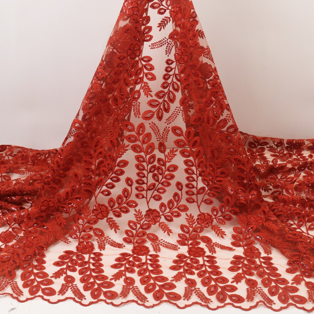 French Lace Fabric Bridal African Lace Fabric Sequins Milk Silk Lace Material For Party Sewing YA3812B-4: Picture 2