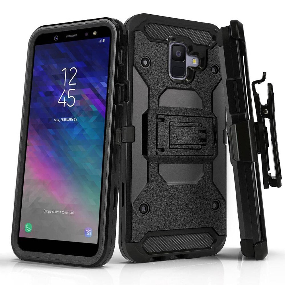 Heavy Duty Hybrid Armor Case For Samsung Galaxy A6 Shockproof Protective Belt Clip Holster Cover For Samsung Galaxy A6