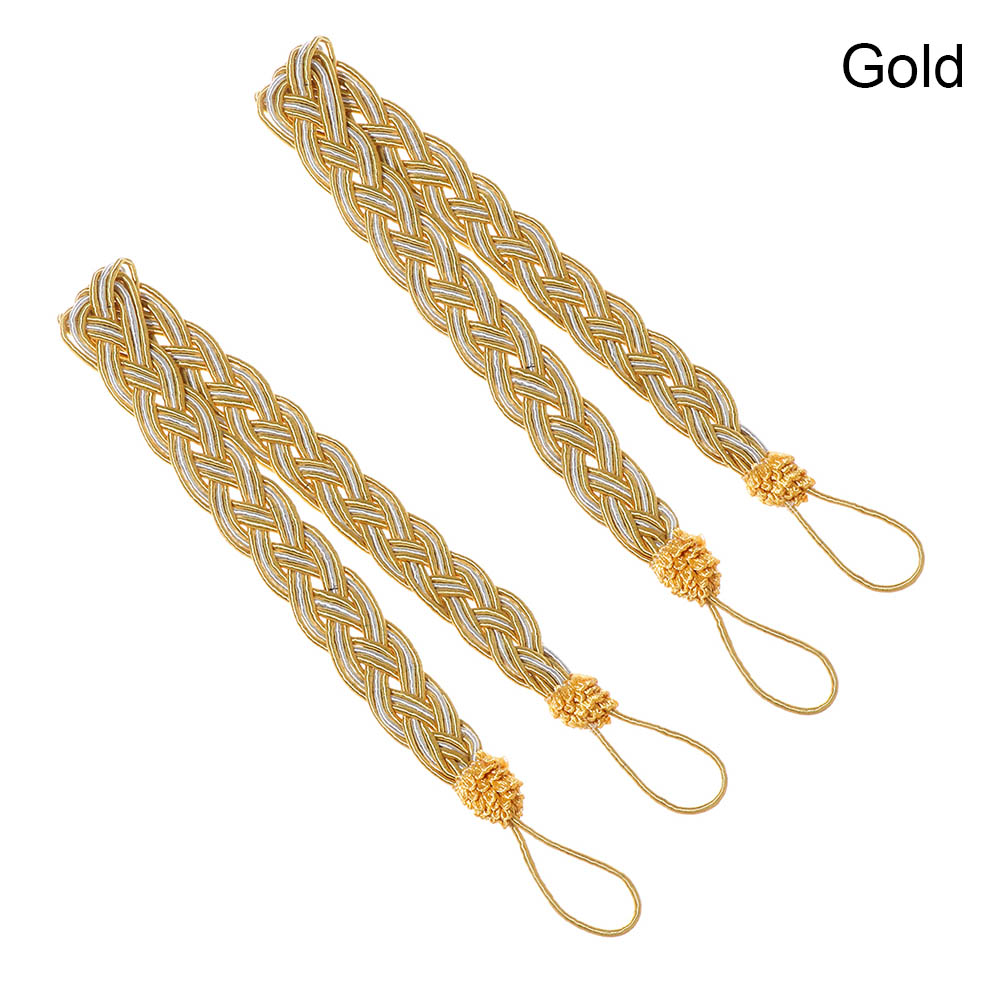 2 Pcs Wall Mounted Metal Curtain Holder Hooks Holdback Decorative Drapery Curtain Hanger Polyester Modern Accessoires Home Decor: B-gold