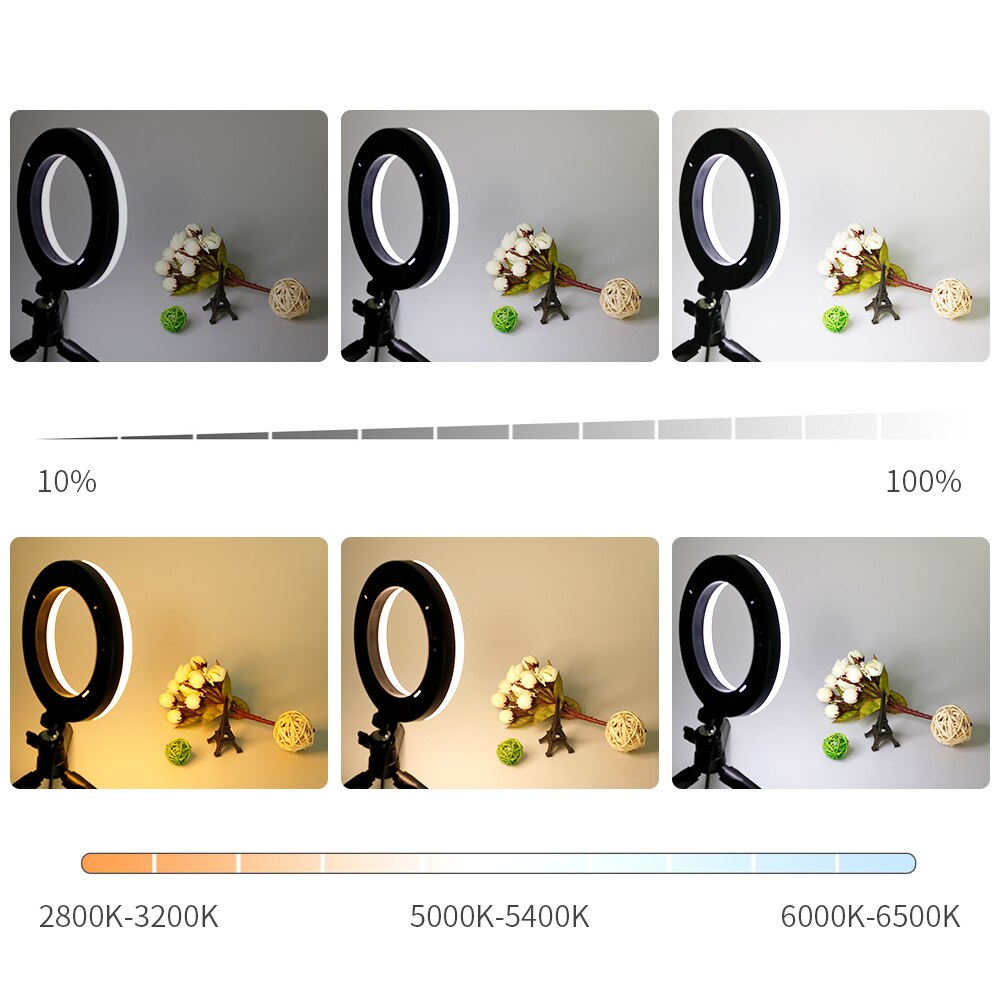 Selfie Ringlight Photography 16cm LED Rim Of RingLamp With Mobile Holder Stand Round Ring Light Tripod For Phone Smartphone Live