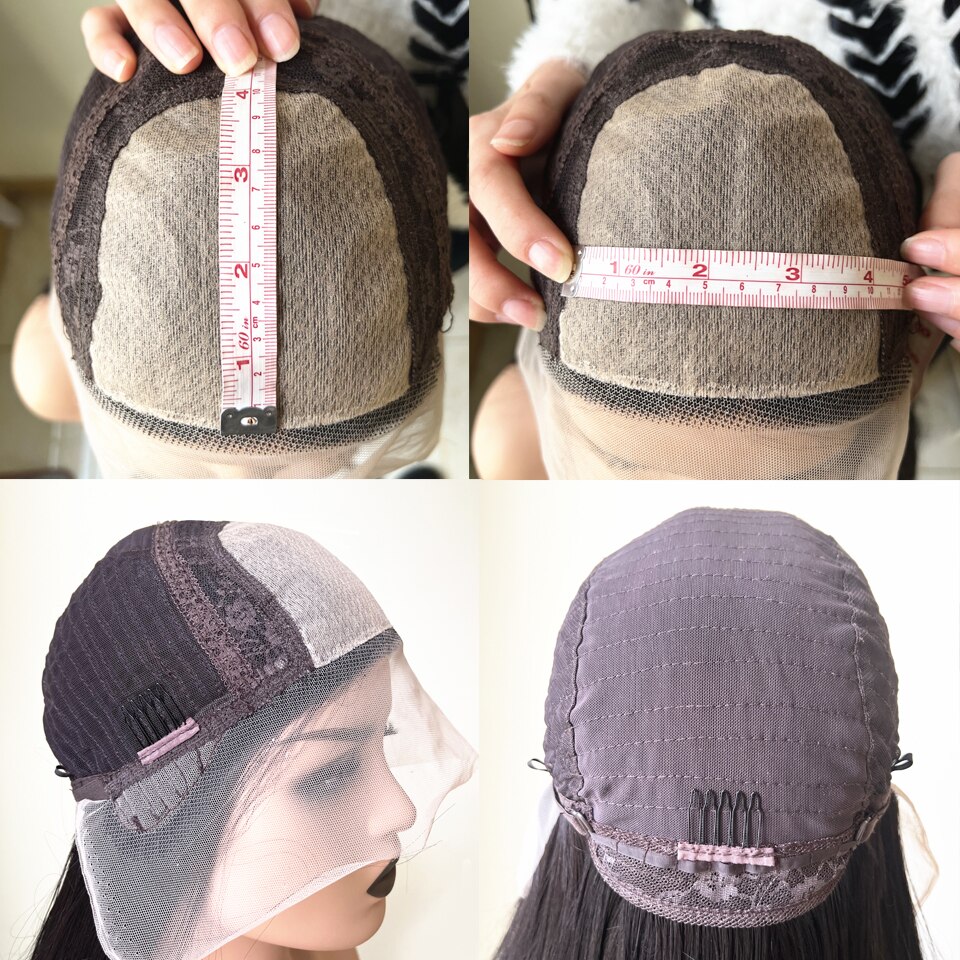 Natural Looking Short Bob Wig Synthetic 4*4Lace Front Silk Base Wig For Women With Babyhair Free Part Glueless Heat Fiber Wig