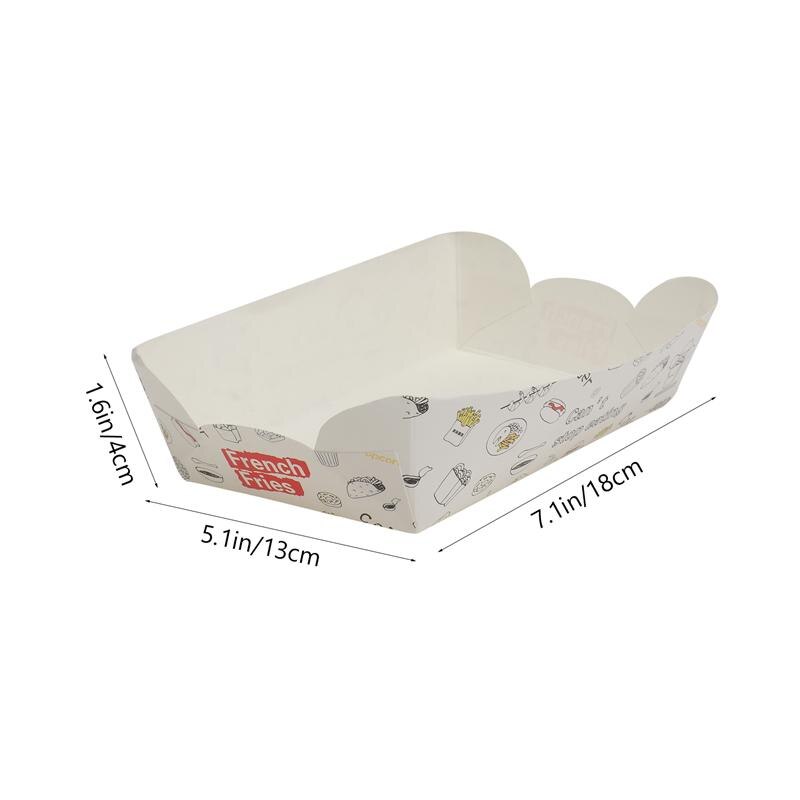 100/50Pcs Disposable Paper Food Serving Tray Kraft Paper Take-Out Boat Shape Snack Open Box French Fries Chicken Storage Tray: 100pcs 18X13X4cm