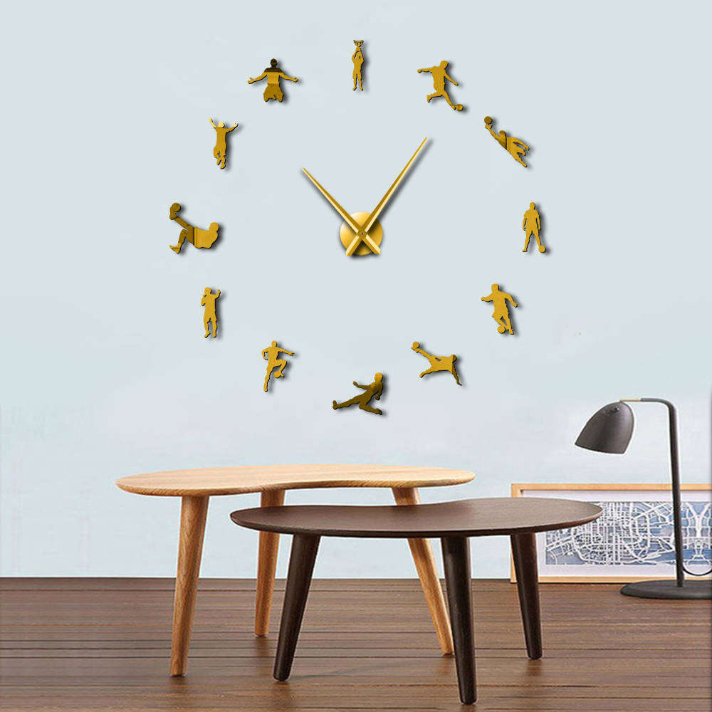 Juego de decoración de reloj de pared geométrico moderno de 3 piezas,  relojes de pared con pintura sobre lienzo con marco dorado｜Homary, image size:1000x1000