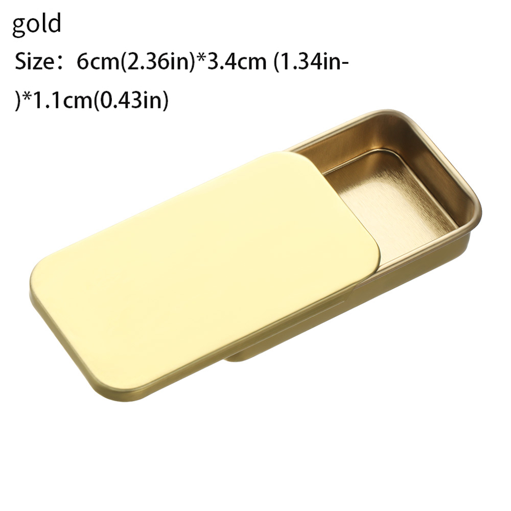 Tinplate Box Slide Lid Push Pull Box Drawer Balm Box Pet Food Portable Box Mini Aromatherapy Jar Candy Small Iron Box Box: Blue