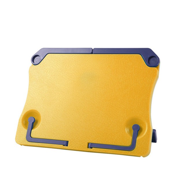 Folding Portable Desktop Sheet Music Book Stand Holder Table Top Cook Bookend Reading Shelf Organizer Tablet Phone Bracket: Yellow